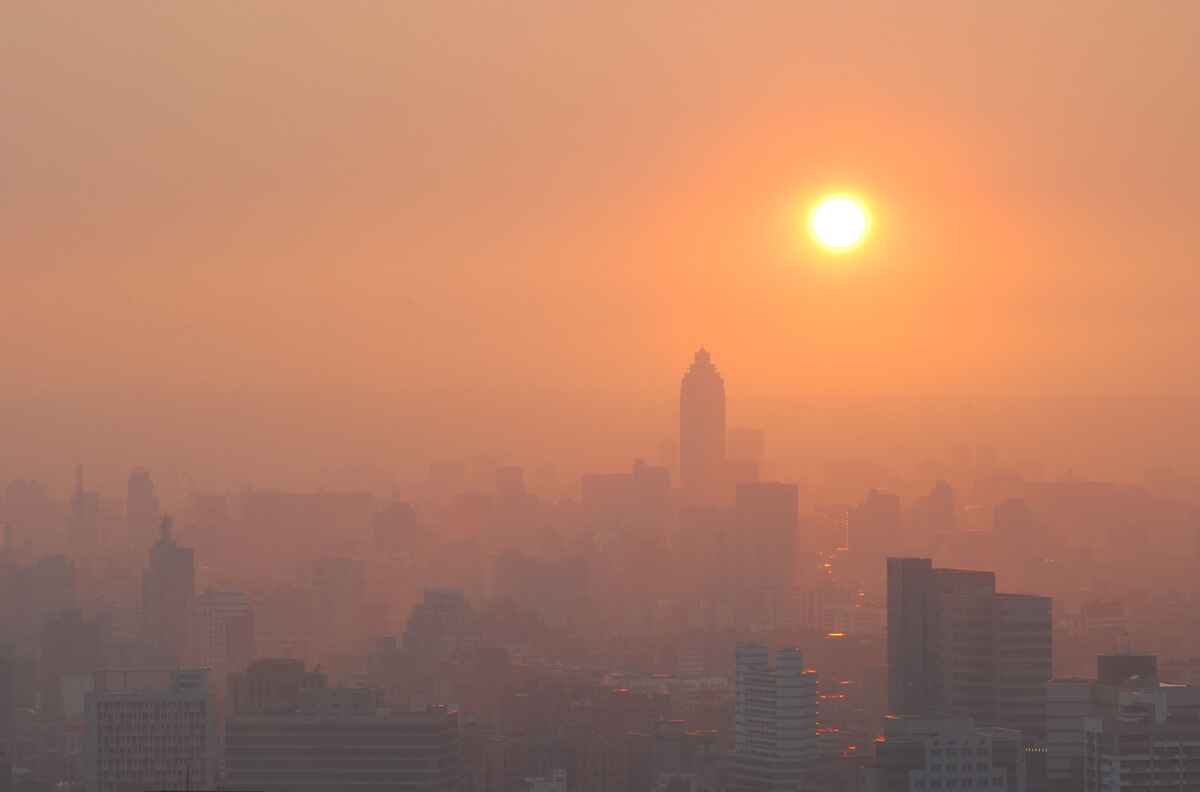 Particle pollution or smog contributes to poor air quality