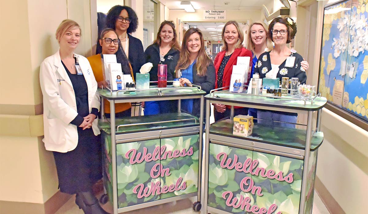 A diverse group of nurse leaders and staff