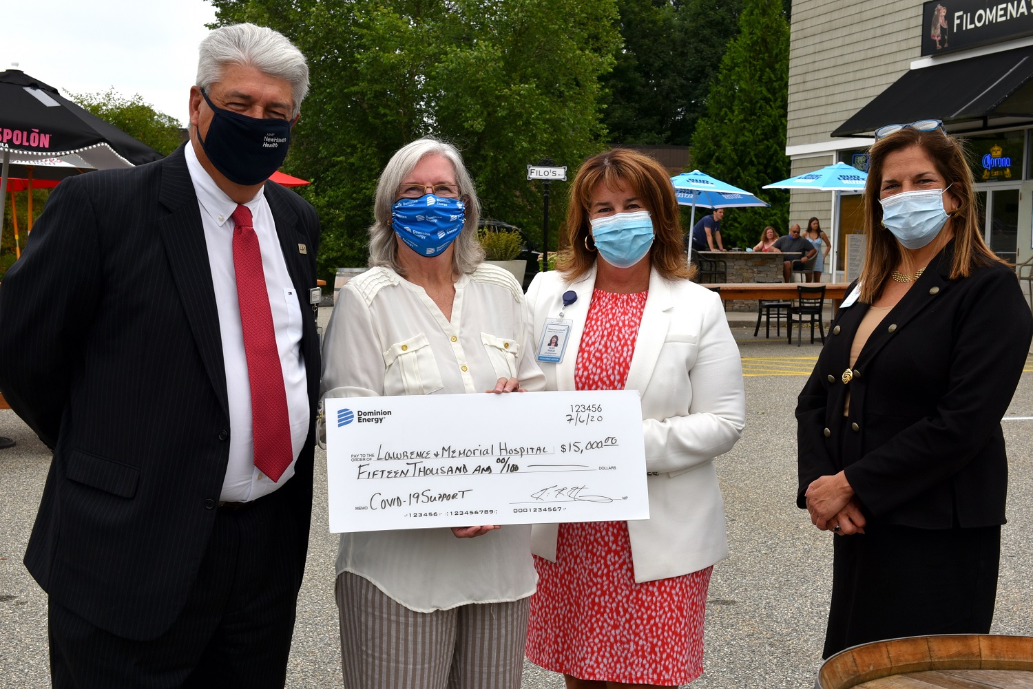 Bill Stanley, L+M vice president government and community relations, Nancy Bulkeley, senior community affairs representative at Dominion Energy, Alice Socia, L+M development officer, and Christine Meola, vice president development L+M Healthcare.